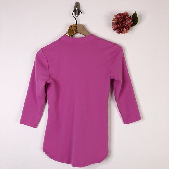 ISAAC MIZRAHI Knit Top 3/4 Sleeve - Picture 3 of 6